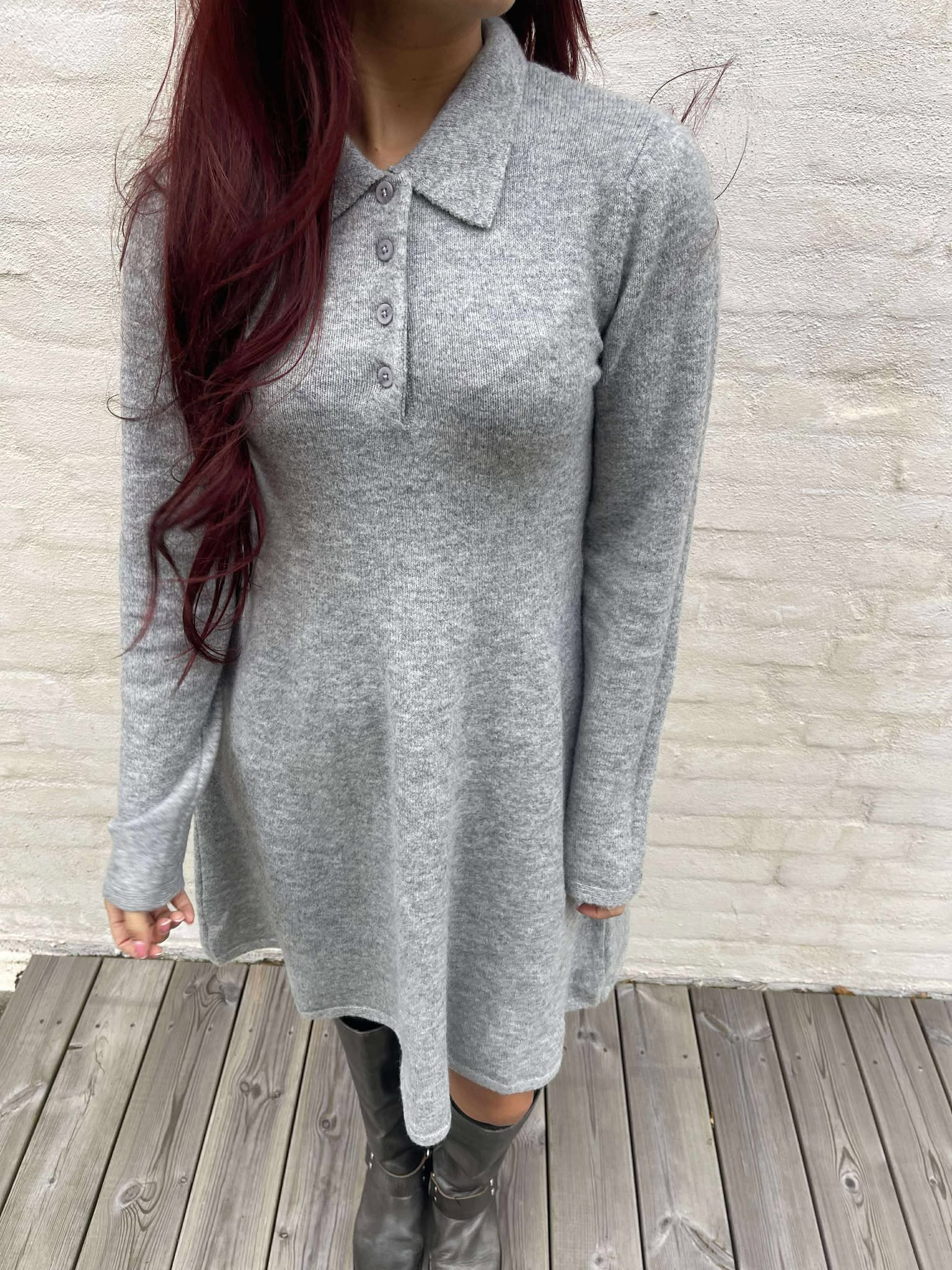 JDYROSEMARY Short Dress - Light Grey Melange